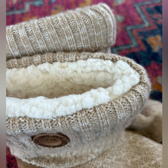 🔥Muk Luks | Women’s tan heather faux sherpa lined Essentials Knit Boots, size 9 - Picture 7 of 16